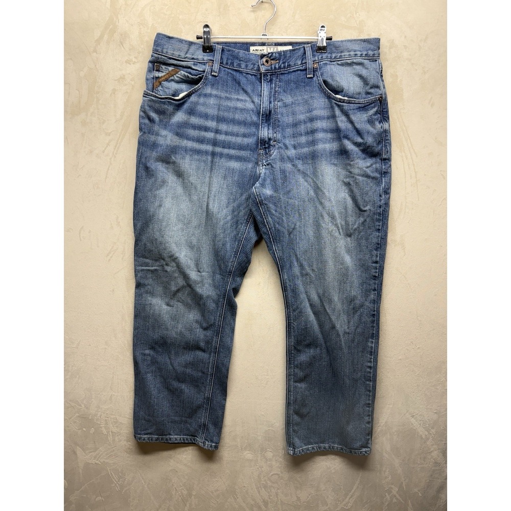 Ariat Men's Rebar M4 Blue Work Denim Pants Straight DuraStretch 36x30 28 Inseam